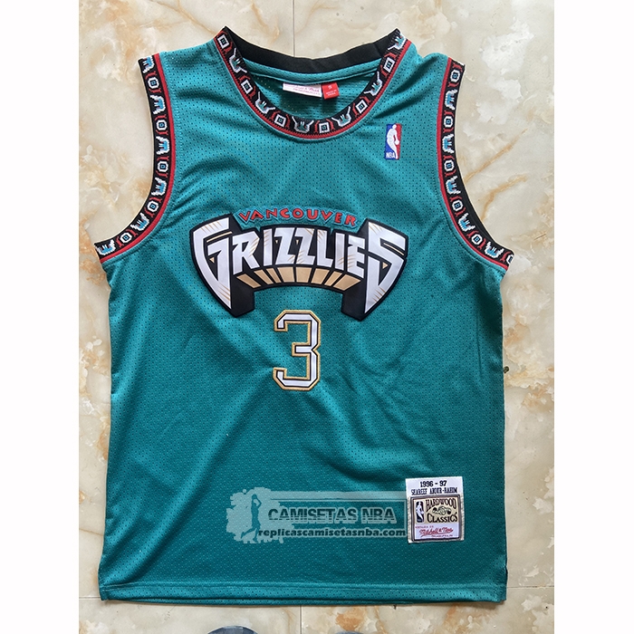Camiseta Memphis Grizzlies Shareef Abdur-Rahim NO 3 Mitchell & Ness 1996-97 Verde